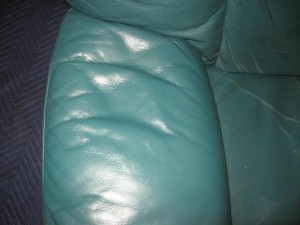 Leather chair armrest