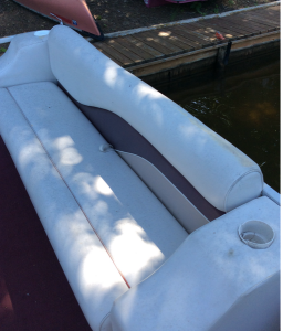Full re dye of seating on pontoon boat.