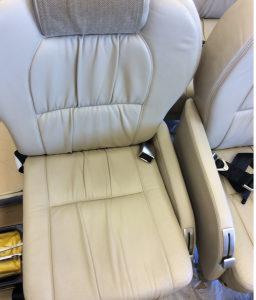 Cleaning seats and condition the leather in a leased aircraft