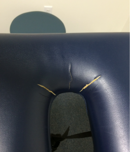 Therapy table with normal rips