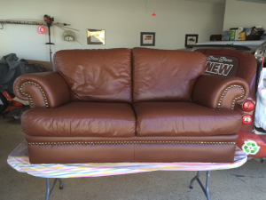 Customer was so excited to see her love seat back like new again