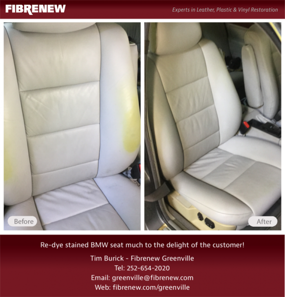 Before &amp; After photo of BMW Seat Re-Dye