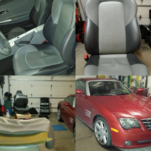 Crossfire: seat repair, clean and treat seats, new headliner.