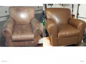 Worn out Leather Chair Redyed