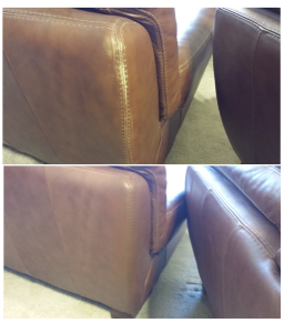 This sofa had many scrapes from moving company, here&#8217;s one of them.