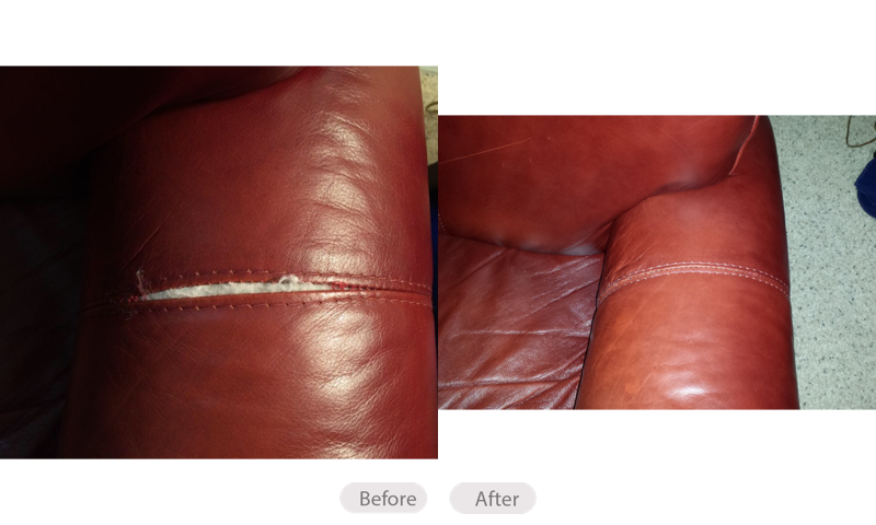 Photo Leather Sofa Separated Seam Repair Fibrenew Indianapolis Leather Sofa Separated Seam Repair