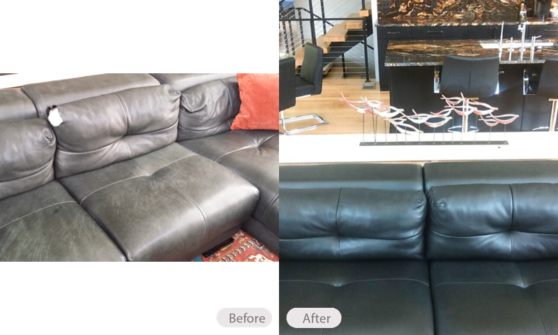 Photo Dog Damaged Faded Leather Sofa Fibrenew Indianapolis Photo Dog Damaged Faded Leather Sofa