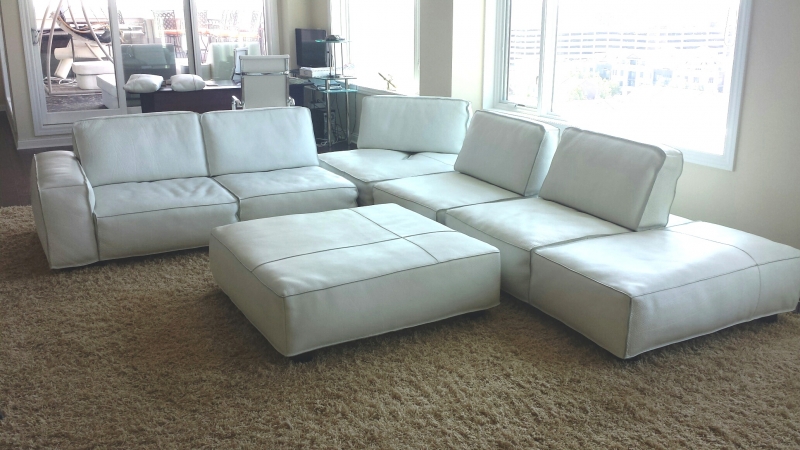 Photo Leather Sectional Sofa Redye To Full Finish Fibrenew Photo Leather Sectional Sofa Redye To