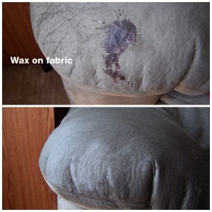 Wax on fabric removed by Fibrenew Indianapolis West