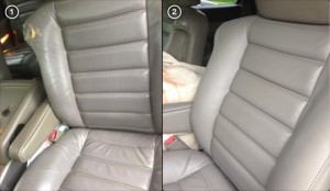 Tear repair and complete redye of Leather car seat