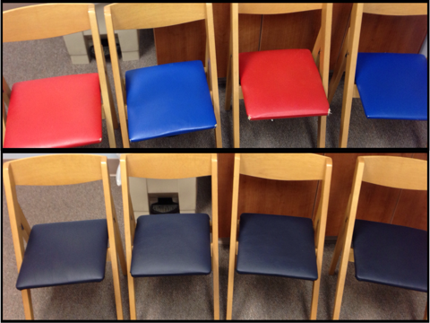 Vinyl recovering of childrens chairs