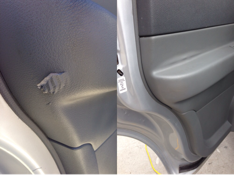 Vinyl repair on door panel
