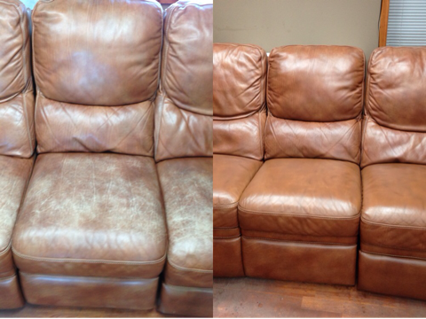 Cushions redied of leather sofa