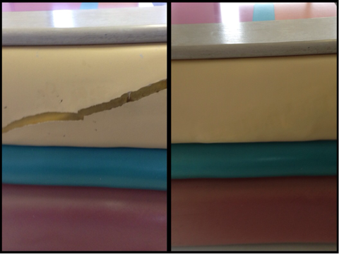 Repair of vinyl resturant booth