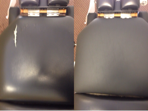 Recovered a potion of a chiropractic table with new vinyl