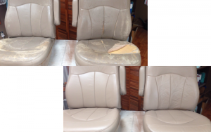 Leather Ford truck seat restoration