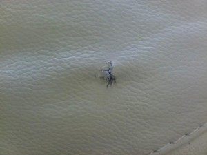 Leather sofa hole repair