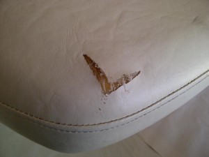 Boat seat vinyl tear repair