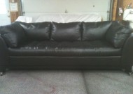 Re-dyed black and stuffed back cushions gives near new appearance and feel