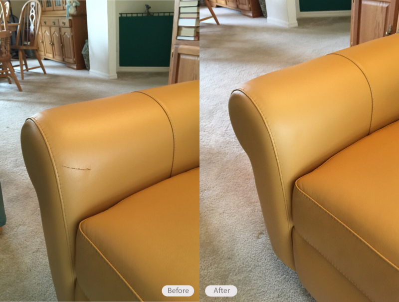 Photo Leather Couch Armrest Repair In Tampa Florida Fibrenew Tampa