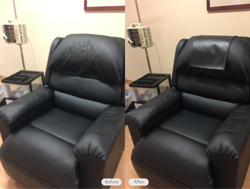 Recliner Seat Covers >> Photo: Vinyl medical chair headrest cover added to make ... Recliner Seat Covers >> Photo: Vinyl medical chair headrest cover added to make ...