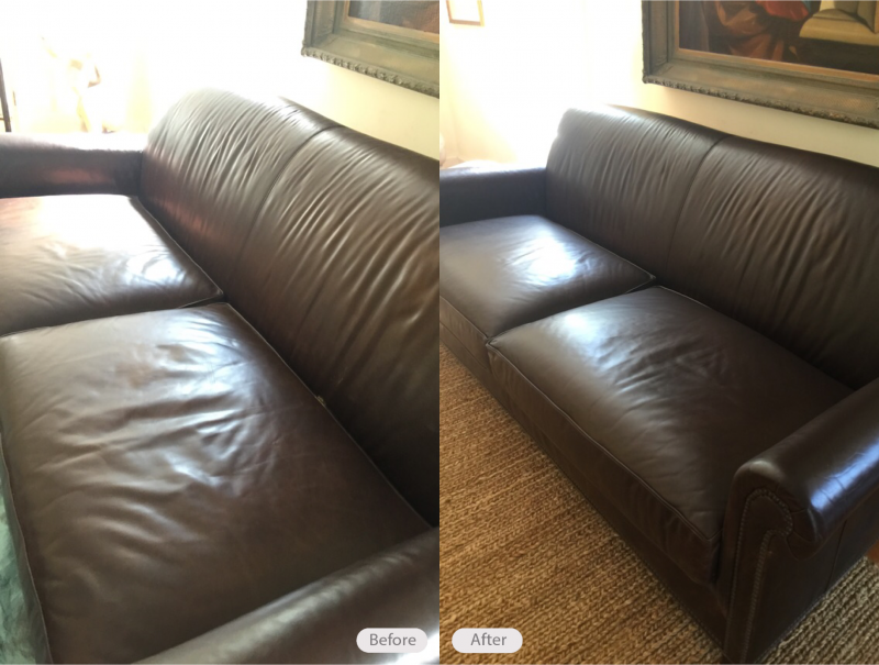 Photo Brown Restoration Hardware Leather Sofa Re Dyed Due