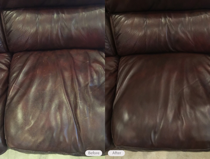 Photo Cat Scratch Repair And Re Dye On Brown Leather Sofa In Cat Scratch Repair And Re Dye On Brown Leather Sofa In Brandon Florida
