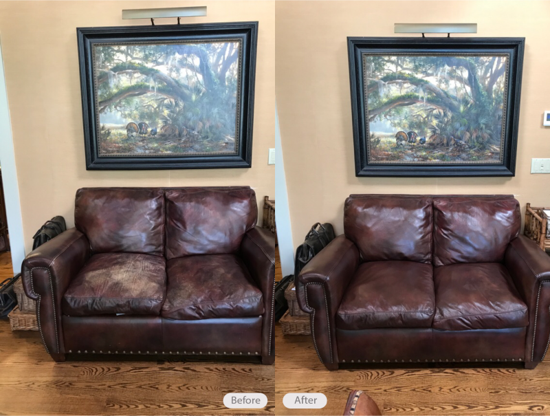 Photo Leather Sofa Re Dye And Restoration In Lakeland