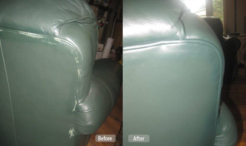 Photo Scratched Scuffed Leather Repair Fibrenew Gold