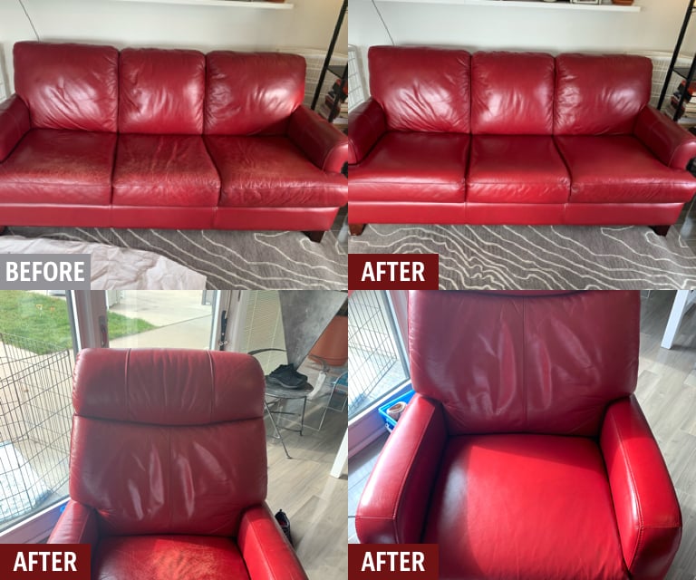 This 3 seater Recliner has been - Leather Repair Services