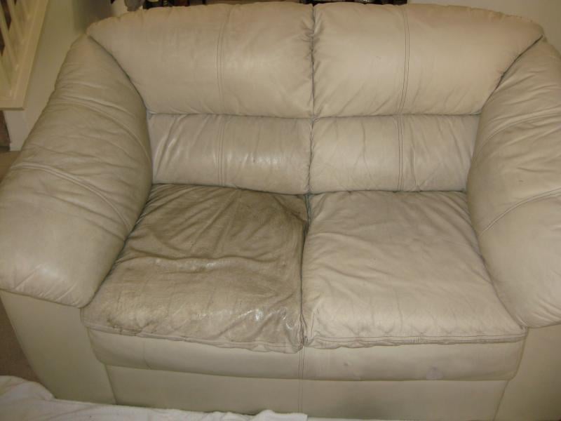 Restoring white leather sofas