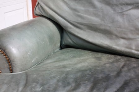 Sagging leather couch