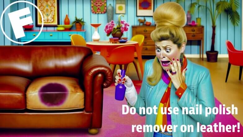 Nail Polish Remover on Leather