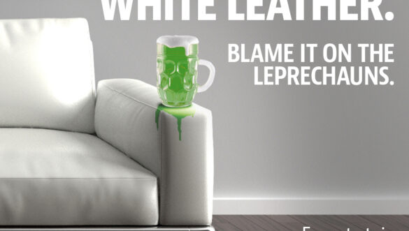 Blame the Leprechauns. Expert Leather Stain Removal