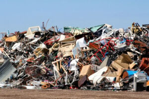 furniture in garage dump landfill