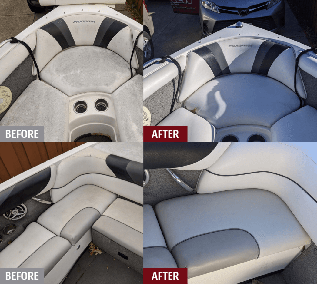 Badly sundamaged boat seats