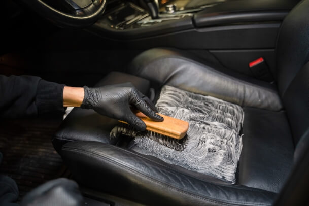 conditioning a leather car seat