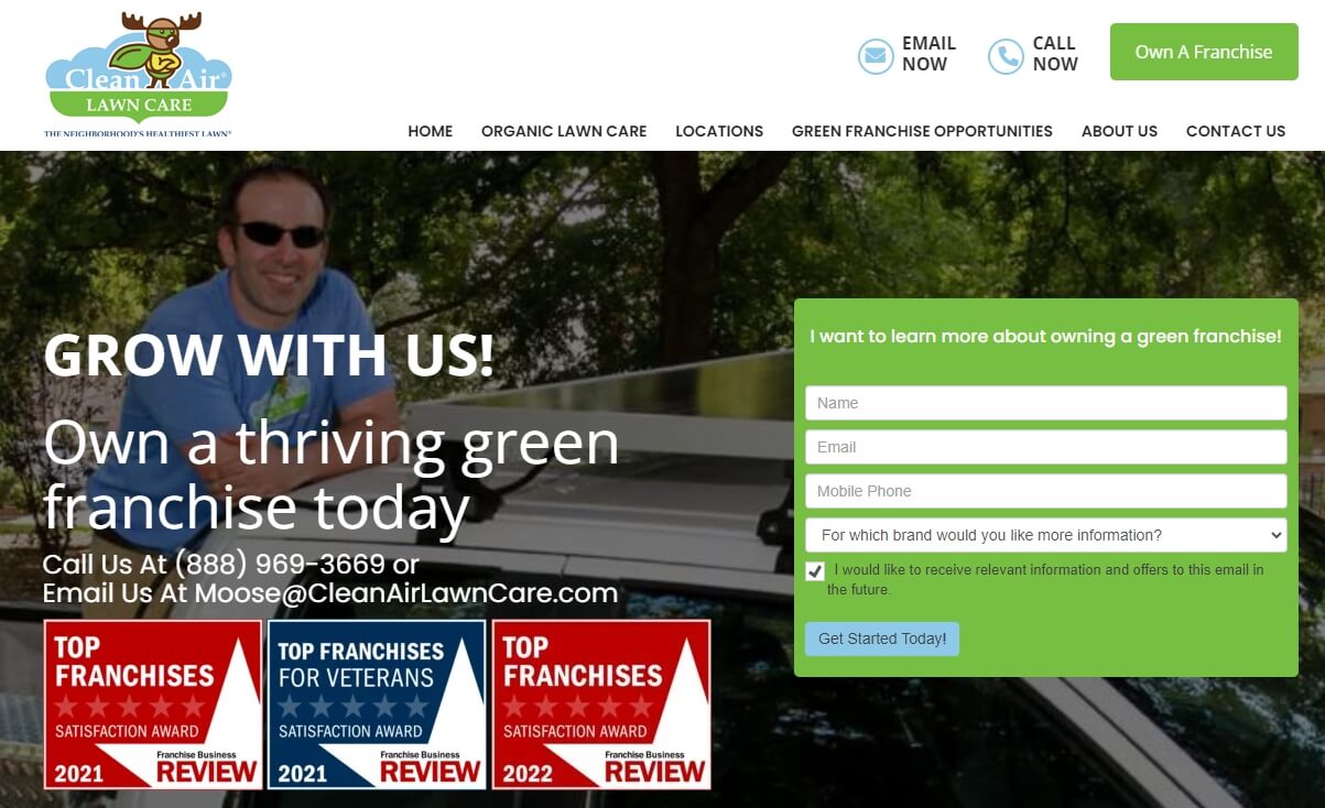 clean air lawn care website