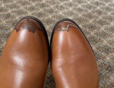 leather shoes damaged after using mink oil