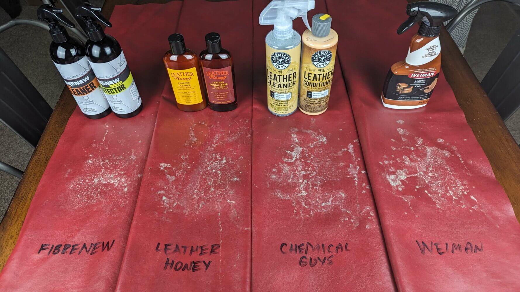 the leather cleaner brands and the leather scrap