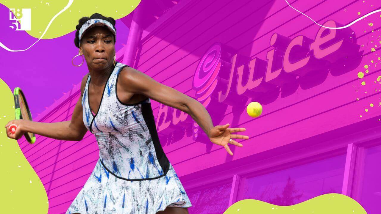 venus williams winning the game, set, and match with jamba juice