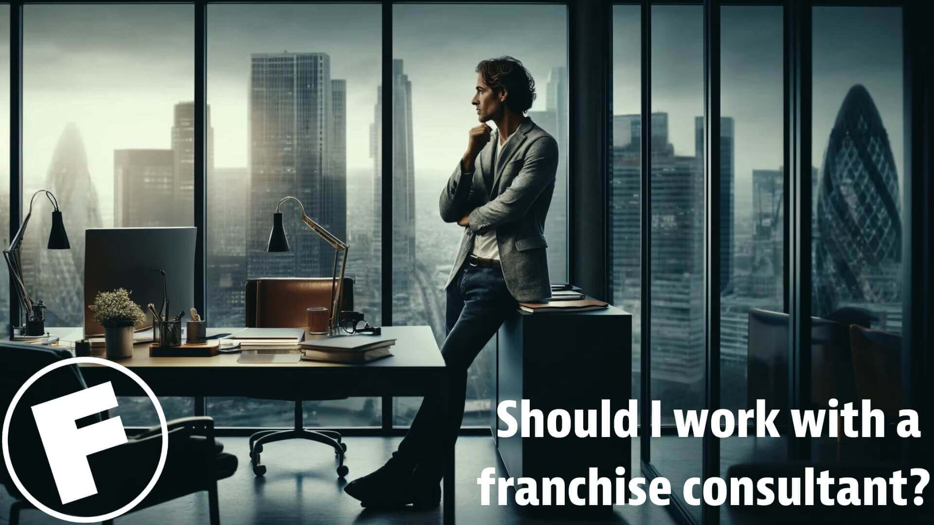 a man considering whehter to deal with a franchise consultant or go to the franchise brand directly 
