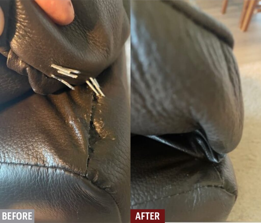 how to repair purse, fixing old leather, coach repair, leather fix