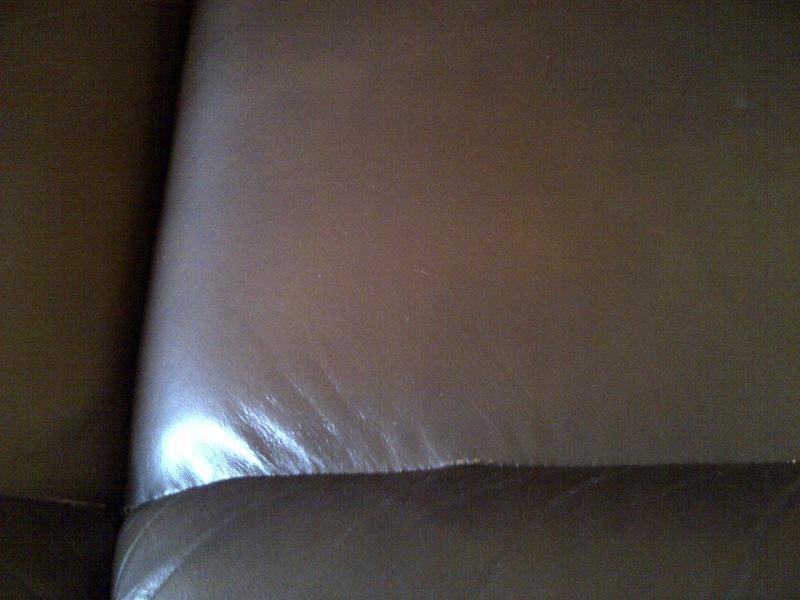 Leather sofa scuff repair Leather sofa scuff after Fibrenew Oakville