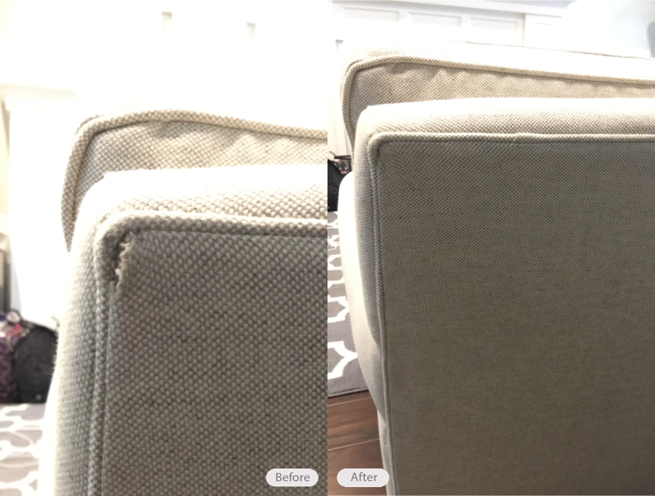 Photo Fabric Upholstery Sofa tear repair in Tampa Florida 33611
