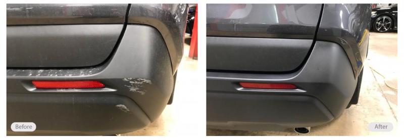 Scratched bumper restored