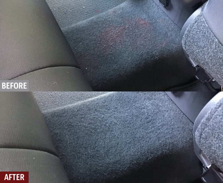 Stain on second row carpet removed