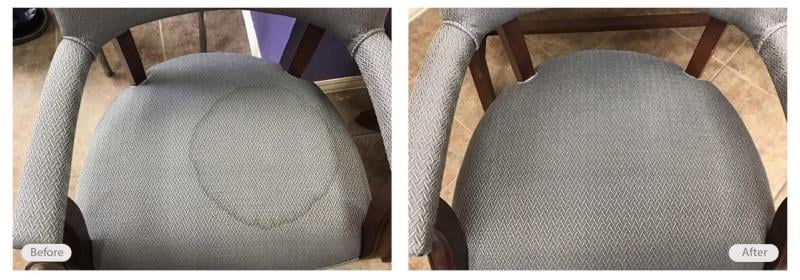 Restaurant chair upholstery stains removed