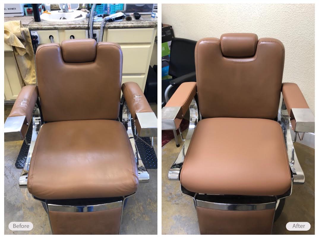 Salon and barber chair vinyl restoration 