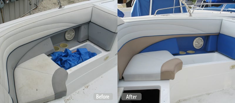Photo: Pontoon Boat Seat Repair Fibrenew Before - After ...